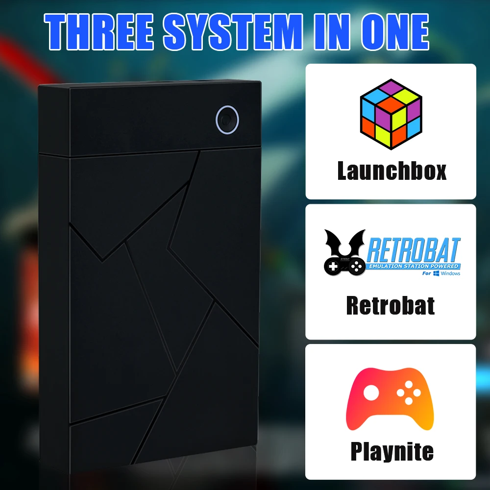 3TB Retro dysk twardy do gier z launchbox + Retrobat + Playnite Gaming HDD dla PS4/PS3/PS1/Switch/WIIU/N64 konsola do gier PC