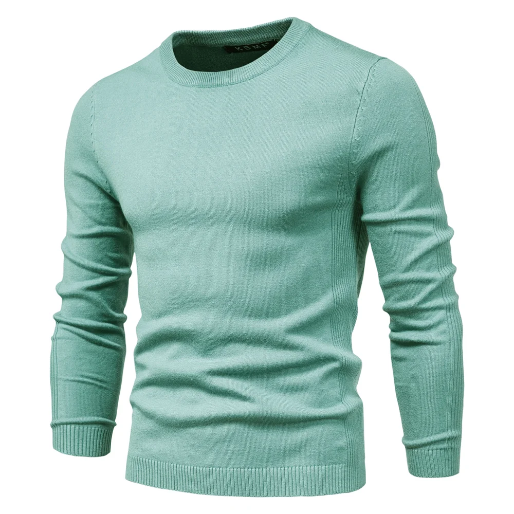 

2023New Winter Thickness Pullover Men O-neck Solid Color Long Sleeve Warm Slim Sweaters Men Men's Sweater Pull Male Clothing