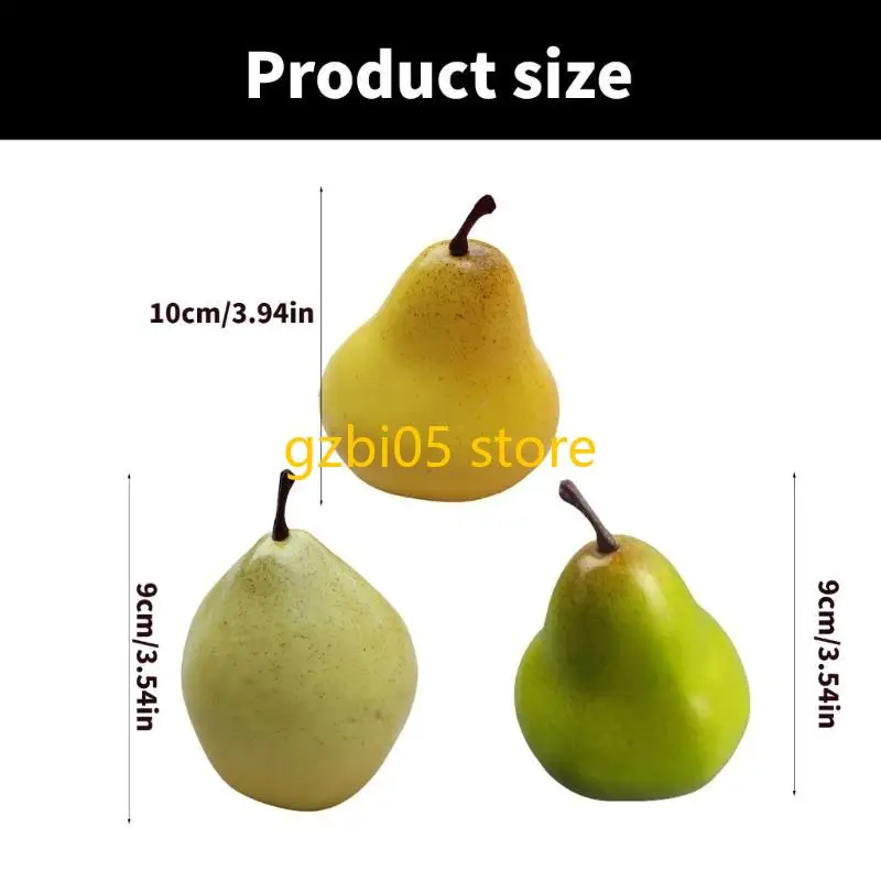 Enhanced Artificial Pear for Photography and Kitchen Decoration Props