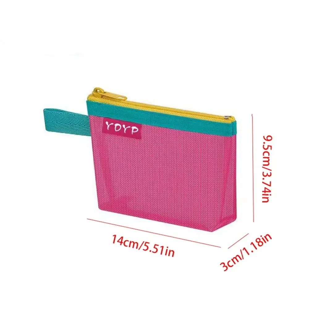 Zipper Pouch Mesh Storage Bag Lipstick Bags ID Credit Card Holder Cosmetic Bag Travel Organizer Transparent File Bag