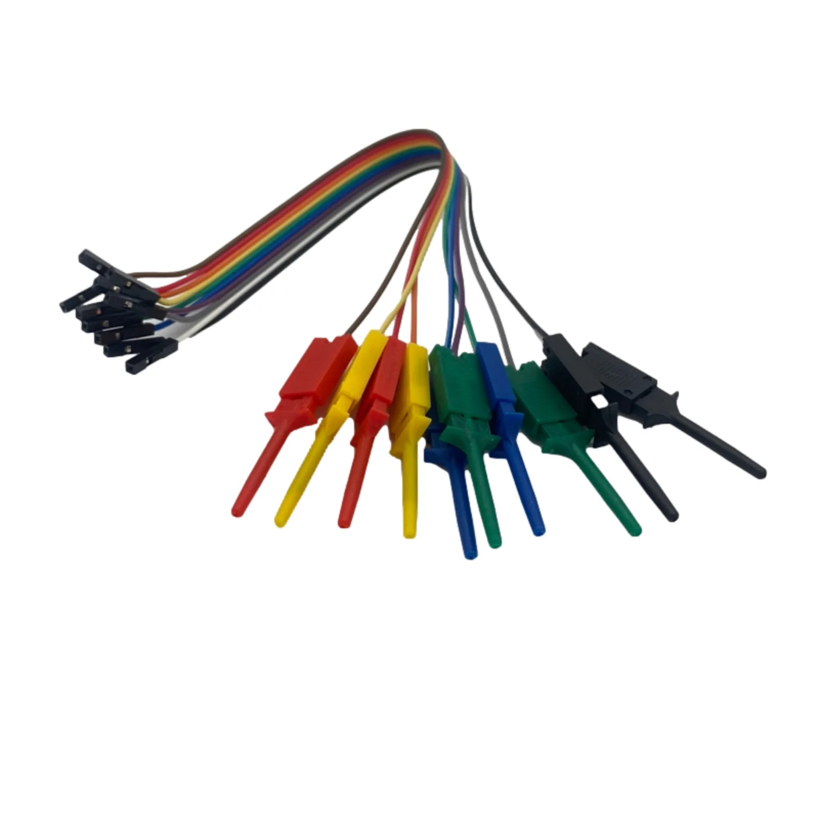 20cm 10 Pins Logic Analyzer Cable Test Lead Hook Cable Clamp 5Color Probe Testing Electrical Equipment High Efficiency
