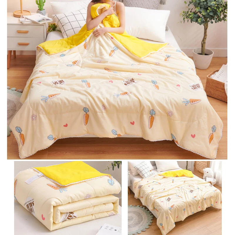 Summer Quilt Summer Quilt Set Bed Comforter Cute Thin Comforter Quilt with Floral Lace High Quality Children King Animals Fruits Bedspread Adult Patchwork Bed Blankets