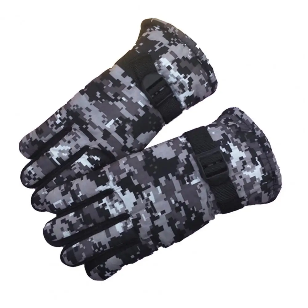 

1 Pair Fleeced Sport Gloves Cartoon Winter Windproof Full Finger Cover Winter Gloves Boys And Girls Thick Ski Outdoor Cover