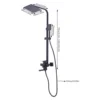Shower Faucet Set Rainfall Shower Head Handle Combo Kit System Wall Mount Black Rain & Waterfall Jets Faucet Stainless Steel 3