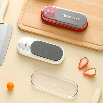 Affilatore Rapido 3 in 1 Multifunzionale con Foro per Appendere, Pietra per Affilare Coltelli da Cucina Professionale Antiscivolo