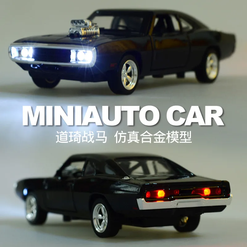1:32 Alloy The Fast And The Furious Dodge Car Model With Sound And Light Diecasts & Toy Vehicles Pull Back Car Collection Toys 4