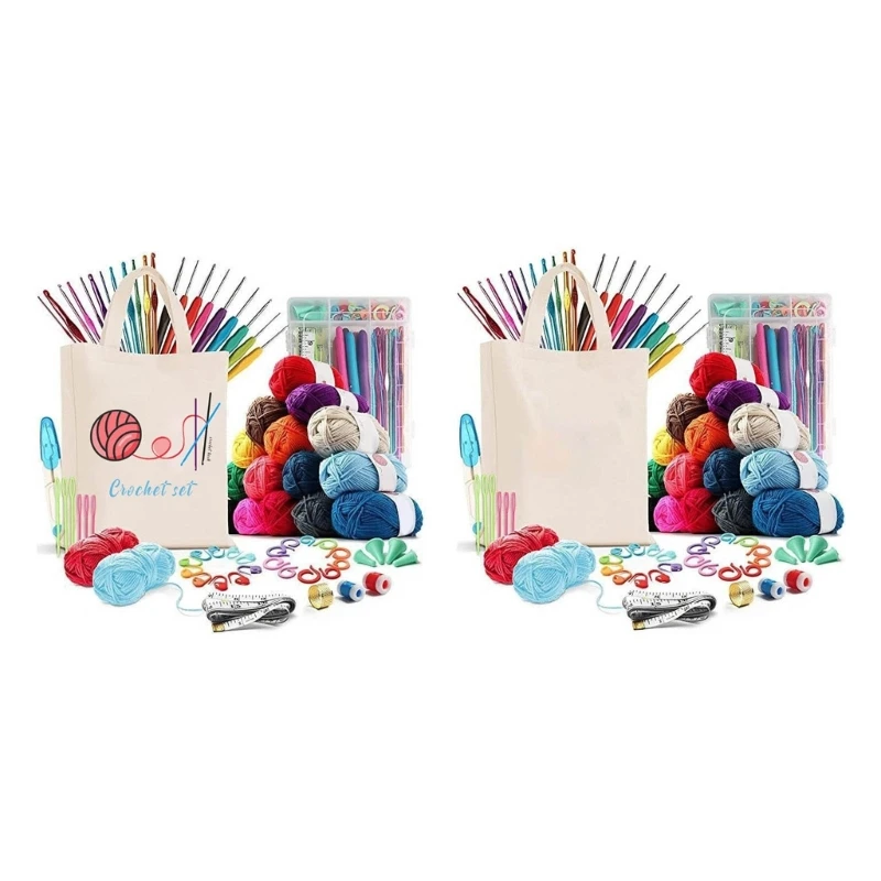 

73PCS Crochet Hooks Set with Crochet Bag, Knitting Accessories Ergonomic Crochet Hook and Needle for Making Bag, Gloves