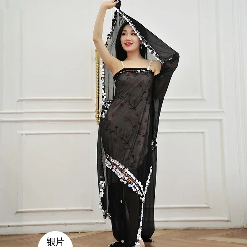 الرقص الشرقي وشاح مالا الترتر تزيين عرض مسرحي ميلايا وشاح فتاة ألكسندر عرض الأداء الحجاب الذهبية الكبار