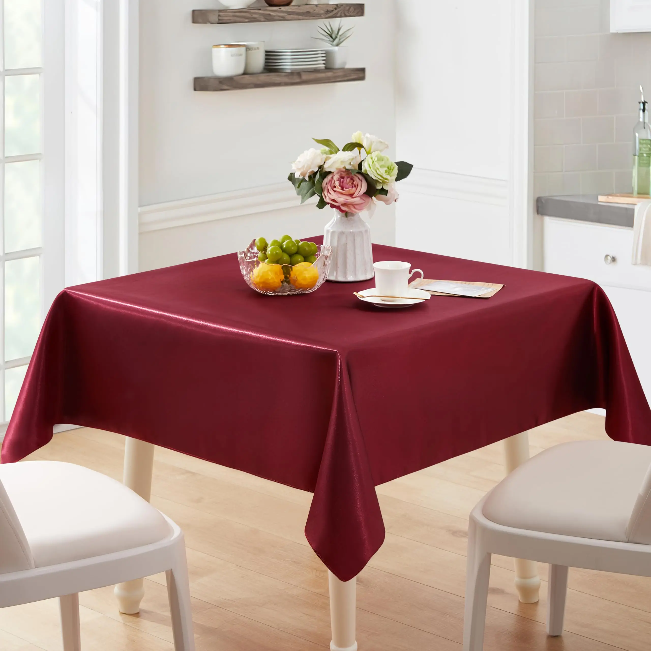 Table Cloth 1 Pack Rectangle Tablecloth Stain Resistant Wrinkle Free Silkly for Dining Room Indoor