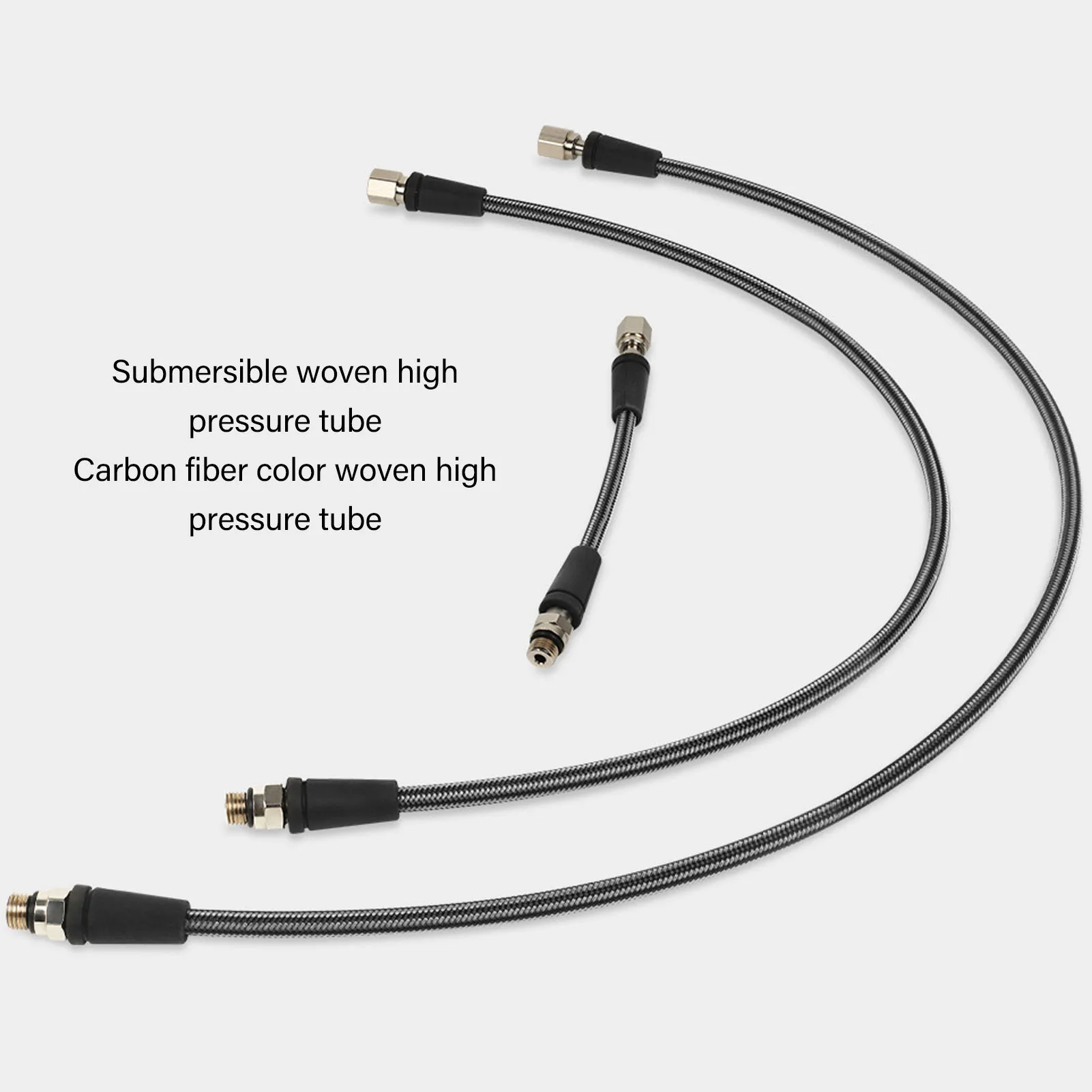 15cm 65cm 80cm Diving High Pressure Regulator Hose Professional Carbon Fiber Woven Flexible Safe Scuba Diving High Pressure Hose 5