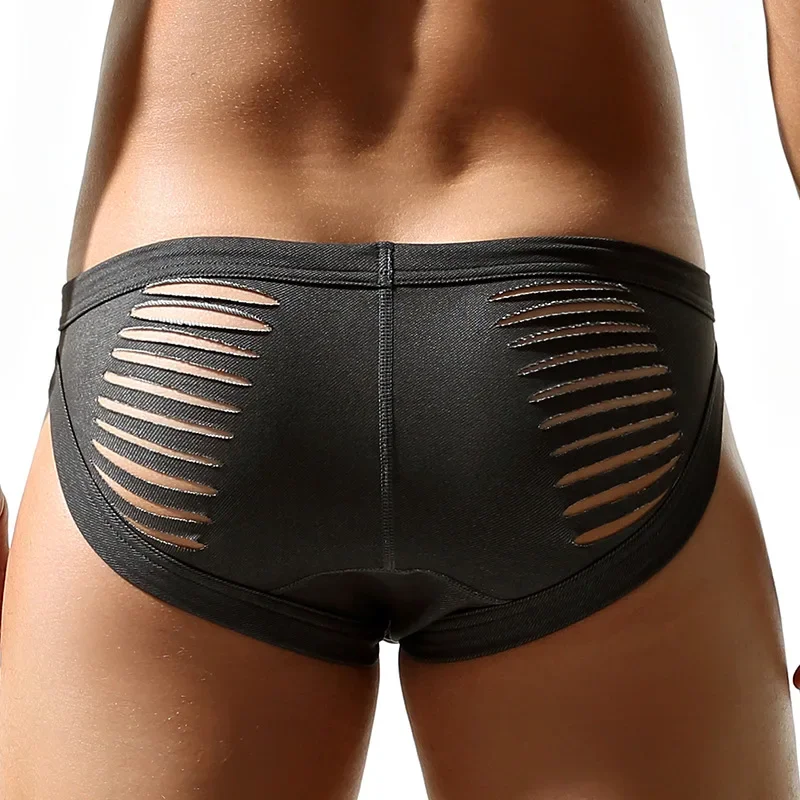 Men Swim Trunks Sexy Hollowed Out Solid Color Comfortable Boxer Briefs Bikini Beach Shorts Swimsuits Underpants swim shorts men swimsuit