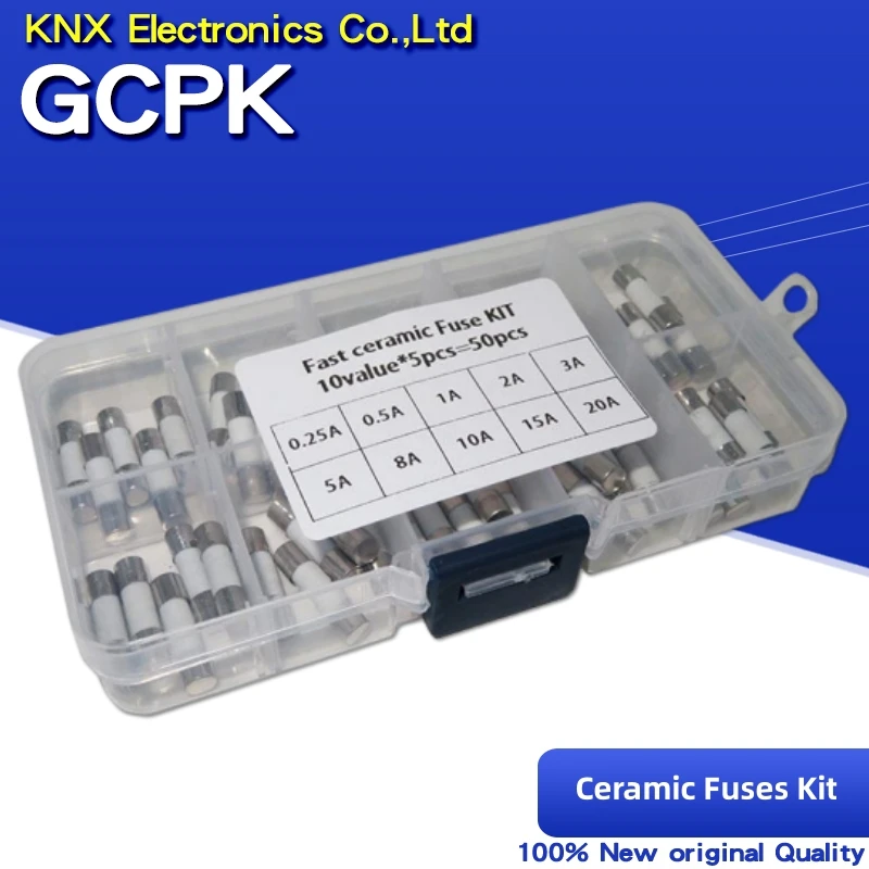 10 Valore * 5 Pz = 50 Pz Kit Fusibili In Ceramica Veloce 250V 5Mm X 20Mm 0.25A 0.5A 1A 2A 3A 5A 8A 10A 15A 20A Tubo Fusibile Con Scatola