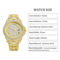 Montre à quartz plaquée or pour homme avec bracelet serti de cristaux – Luxueuse, coffret cadeau inclus 6