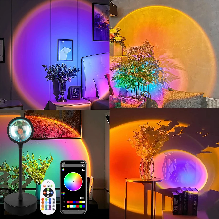 LED Projection Light RGB Sunset Light Remote Control USB Rechargeable IG Photo Theme Event TK Live Streaming Background Lighting 3