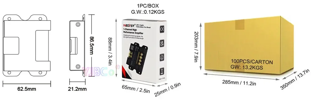 Description Picture 3 of itemPA1 Miboxer 1 Channel LED High Performance Amplifier 24V 25A output the signal of main controller completely & synchronously