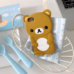 Adorable 3D Cartoon Rilakkuma Bear Soft Silicone Phone Case - iPhone 6 Plus 6 sPlus (Brown)
