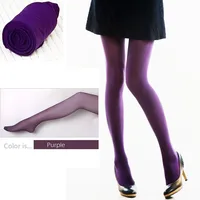 Collants Sexy violet Opaque femmes collants printemps automne collants en Nylon collants sans couture bas bonneterie bureau dame 1