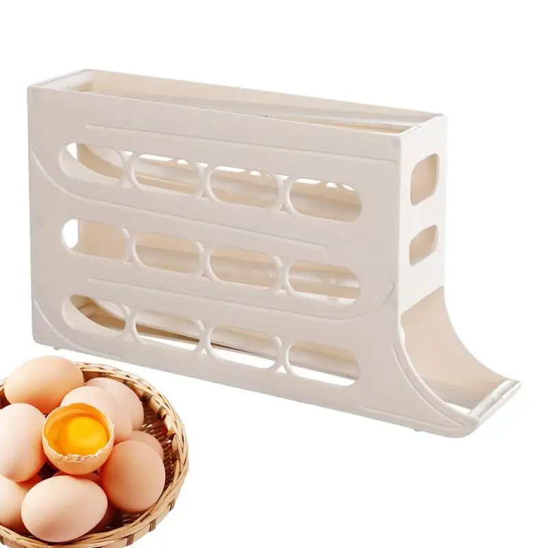 

Вращающийся держатель для яиц, 4-уровневый держатель для холодильника, дома и ресторана, с автоматической прокруткой, вентилируемый дизайн