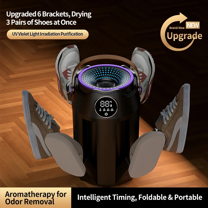 Intelligent Timer Shoe Dryer Household Portable Folding Six Arms Shoe Dryer Quick Drying Deodorizing Sterilizing Shoe Dryer 1