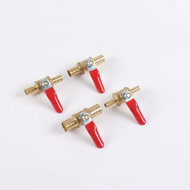 6mm 8mm 10mm12mm Ball Faucet Shutoff Ball Valve Hose Barb Inline Water Oil Air Gas Fuel Line Small Brass Ball Valve
