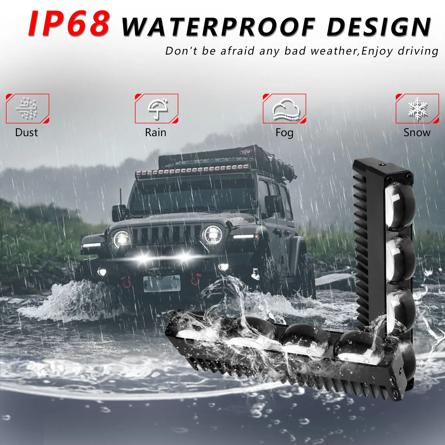 4/5/6inch Auto Work Light Bar Explorer Super Brighter Lamp Driving Lights Motorc