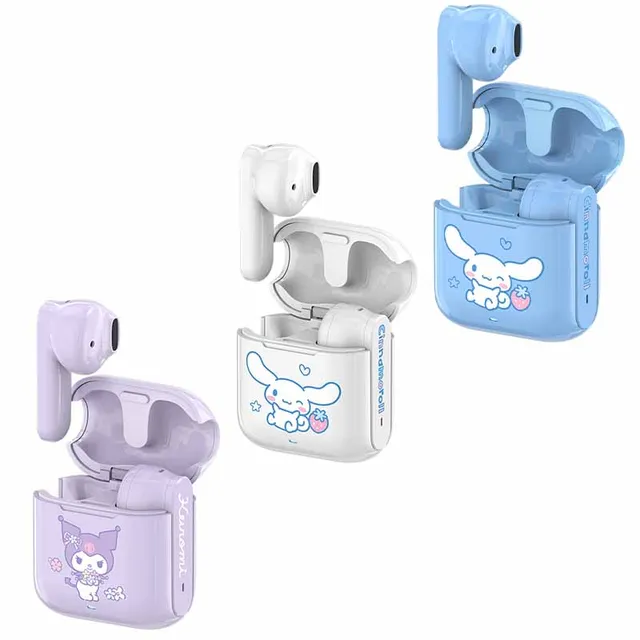 Anime Cartoon Hellokittys Kuromi Cinnamoroll Wireless Bluetooth Headset Mini Compact Comfortable Portable Earplugs Gift for Girl