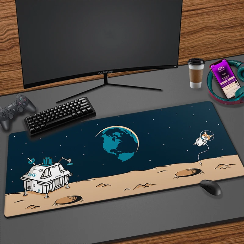 Space Large Anime Mousepad Gamer Cute Kawaii XXL Gaming Mouse Pad Rubber Black Locking Edge Big Fashion Laptop Notebook Desk Mat