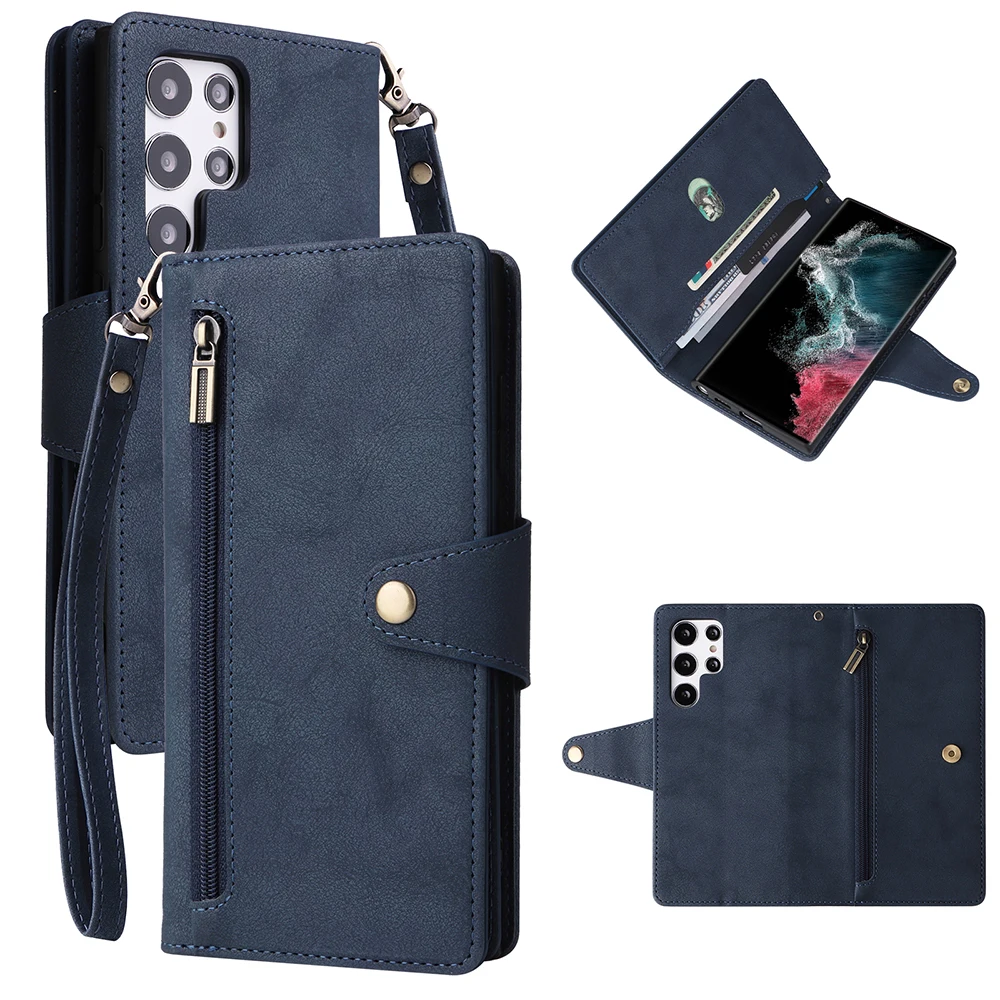 Custodia A Portafoglio Per Telefono Zippe Per Samsung Galaxy S22 S21 S20 Ultra Plus S21 S20 Fe S10 S9 S8 Plus Note 20 Ultra 10 Pro 8 9 Cover