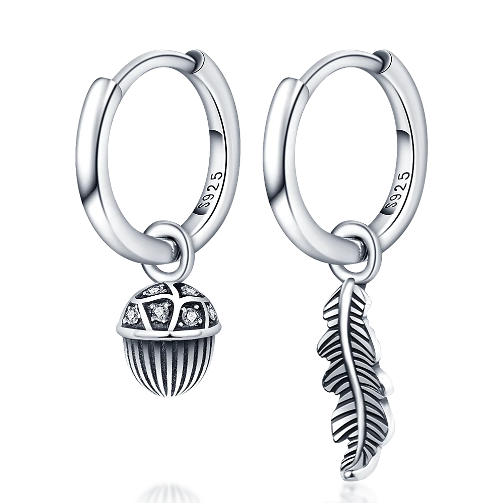 2022 Charm Double Hoop Earrings 925 Silver Fit Original Brand Charms Diy Fine Jewelry Gift For Women Fine Earring Making Gift 