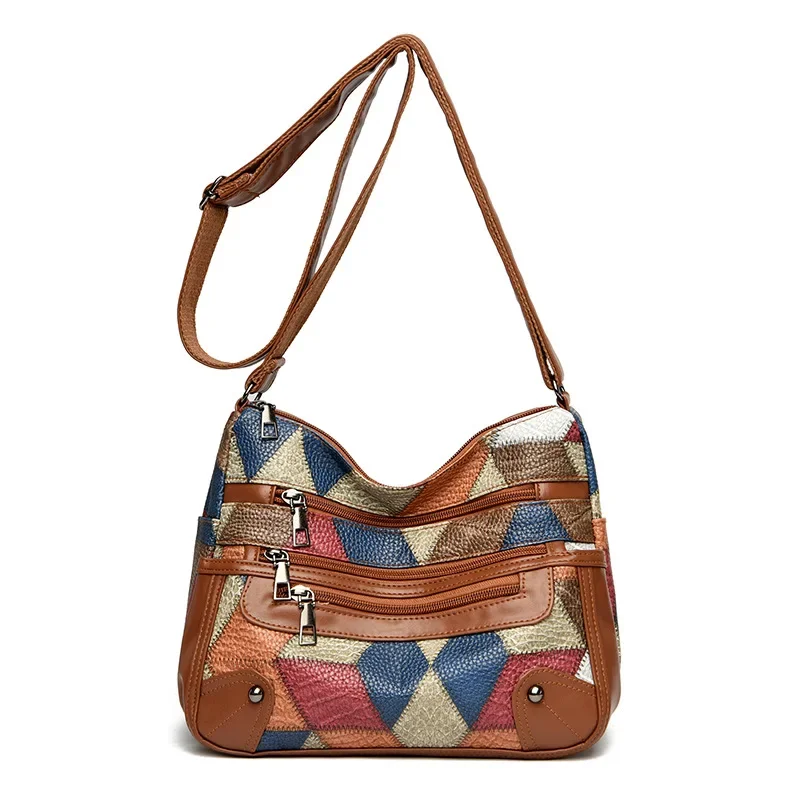 thumbnail image 1 of Nuevo modelo de mochila de cuero suave para personas mayores, bolso de hombro de gran capacidad, bolso de mensajero con múltiples bolsillos para mujeres de mediana edad, 1 of 5