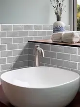  Ceramic Marble Colorful 3D Bathroom Waterproof Kitchen Oil-proof Wall Decal Decorative Tile Stickers Self-adhesive PVC Wallpaper 