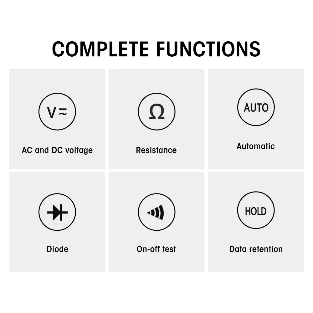 Digital Multimeter Auto Range AC/DC Pocket Ammeter Voltmeter Tester Tool Meter Multimetro 5