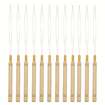 2–20PCS Micro Rings Loop Tool Set – Loop Threader Pulling Needle for Hair Extensions