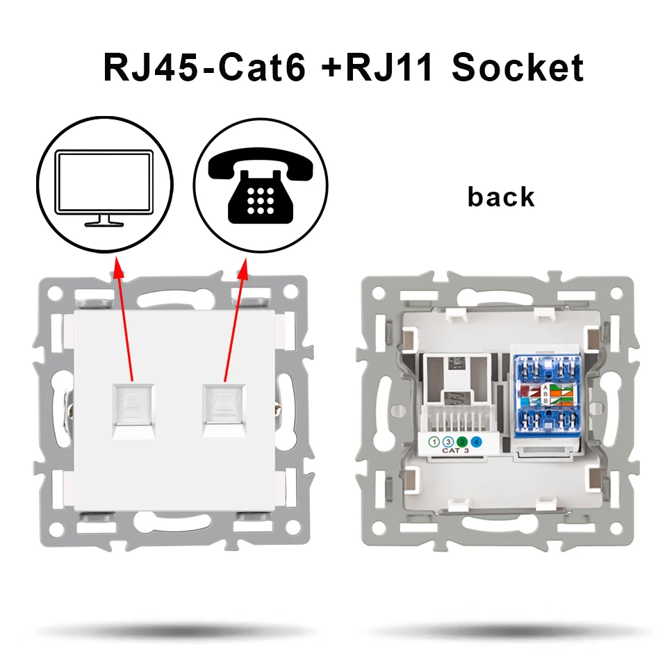 Wall-Mounted Customizable White Glass Panel Power Socket and Switch