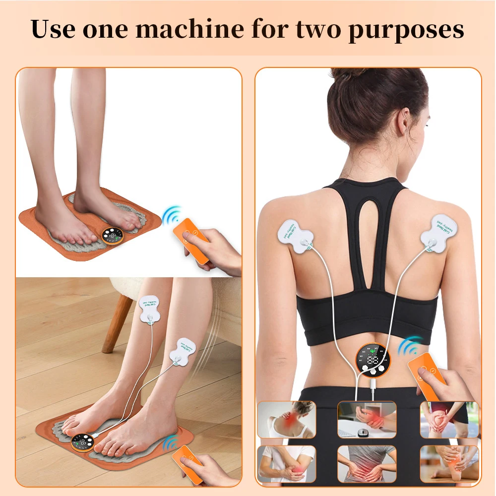 3D Foldable Foot Massager Pad with Calf Massage Mat 8 Modes 29 Levels Muscle Relaxation Rechargeable Smart Stimulator for Foot