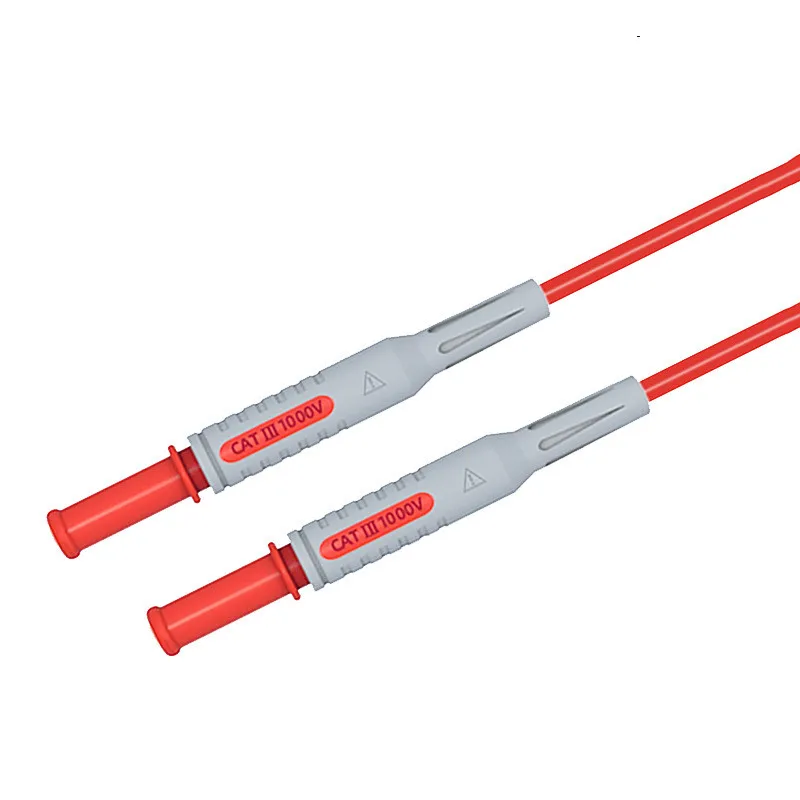 2PCS Cleqee P1032 Dual 4mm Sheathed Banana Plug Multimeter Test Lead Doublel Ended Copper Plug PVC Cable 1000V 15A 100cm Wire banana plug alligator clip cable