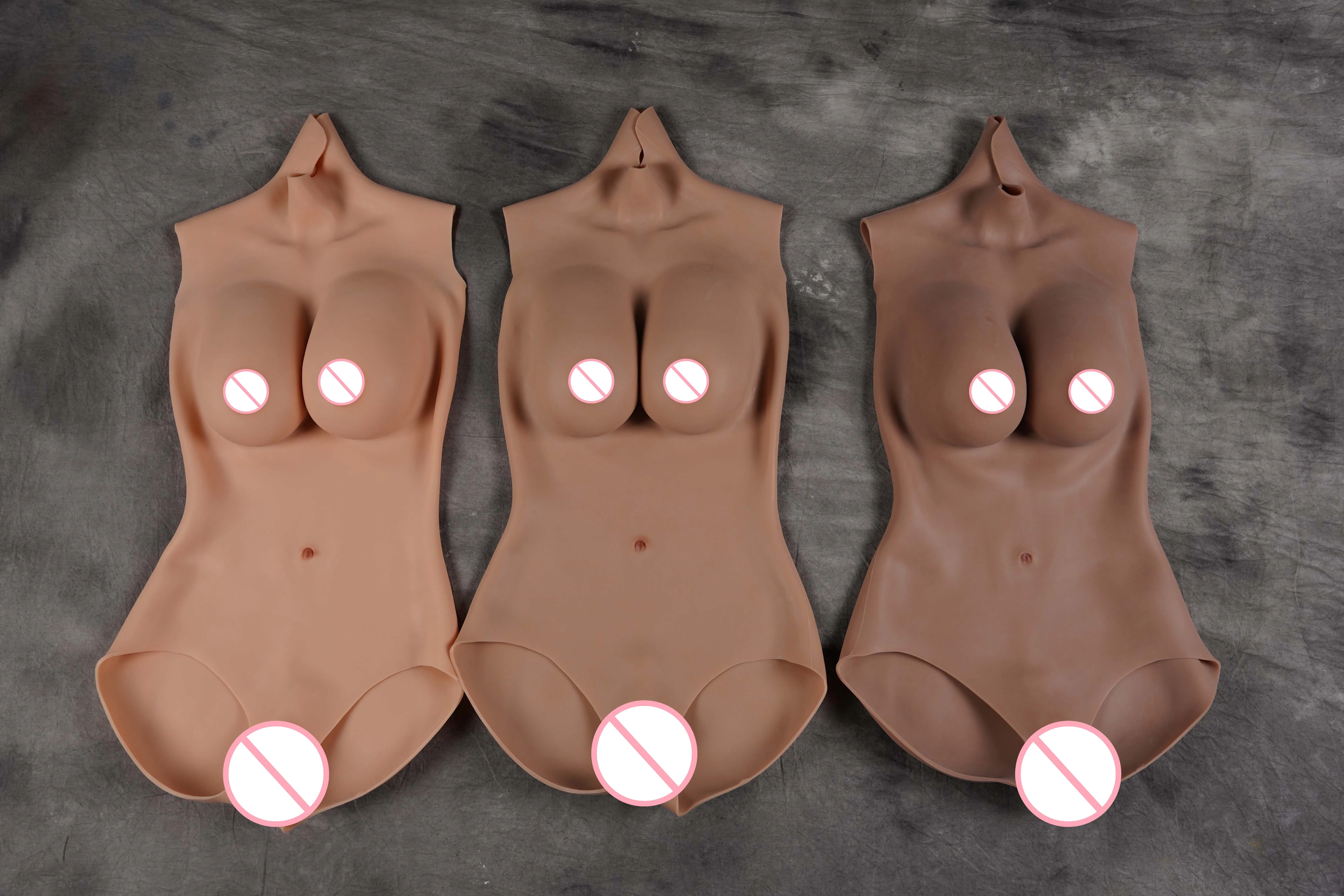 Silicone Bodysuit No Arm Sissy Breast Forms for Crossdresser