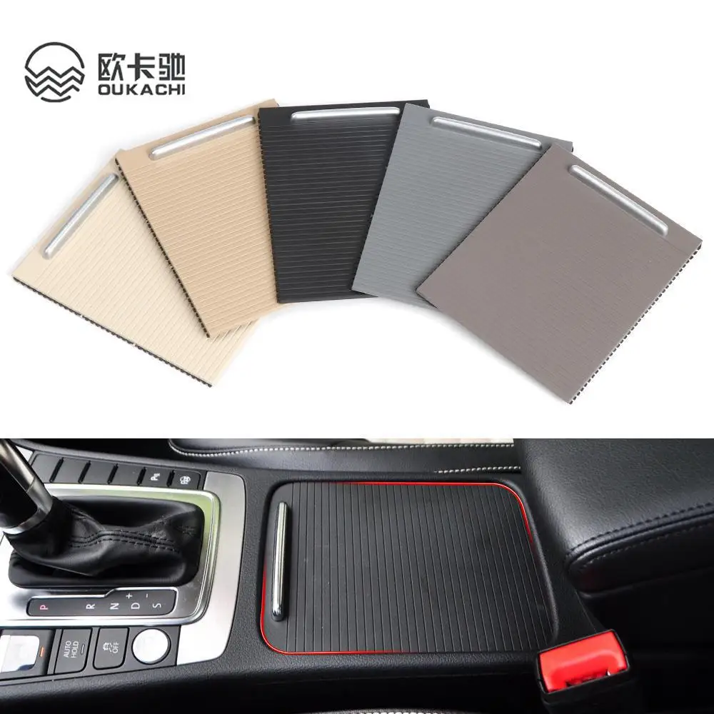 

Interior Car Armrest Central Console Drink Cup Holder Cover Trim Zipper Rolling Curtain For Volkswagen CC Passat B6 B7