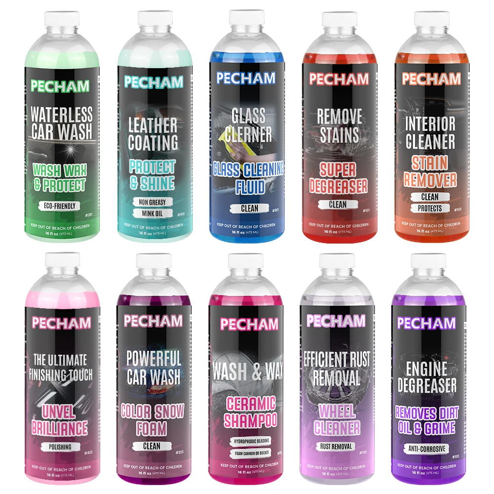 Car cleaning foam being poured into a wash bucket