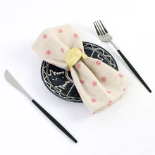 

Set of 12 Serving Cloth Napkins Serviettes 40x40CM Cotton Fabric Material Dinner Table Mat Dish Wipes Wedding Table Decoration