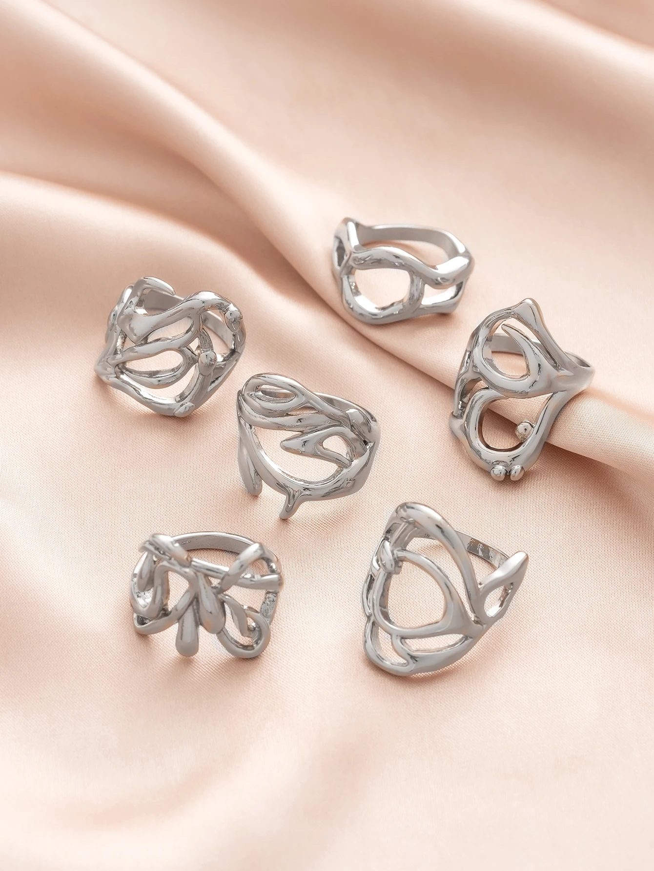 Personalized Irregular Geometry Hollow Ring for Women