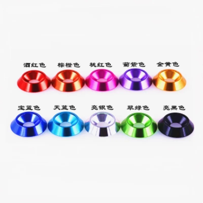 5-10pcs m3 M4 M5 M6 M8 알루미늄 다채로운 카운터 싱크 우산 헤드 와셔 가스켓
