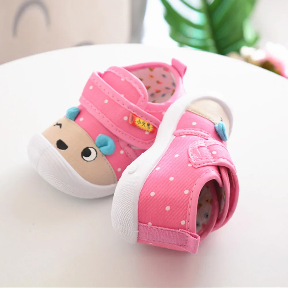 New Infant Kids Baby Boys Girls Cartoon Anti-slip Shoes Soft Sole Squeaky Sneakers babyslofjes chaussures bebe fille