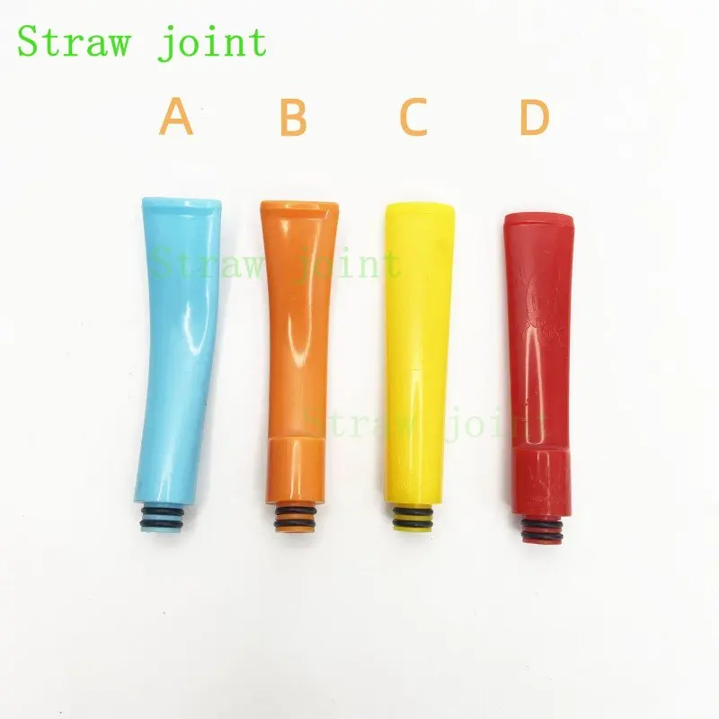 10PCS Random Color 510 Long and Straight/Long Bends Plastics Straw Joint