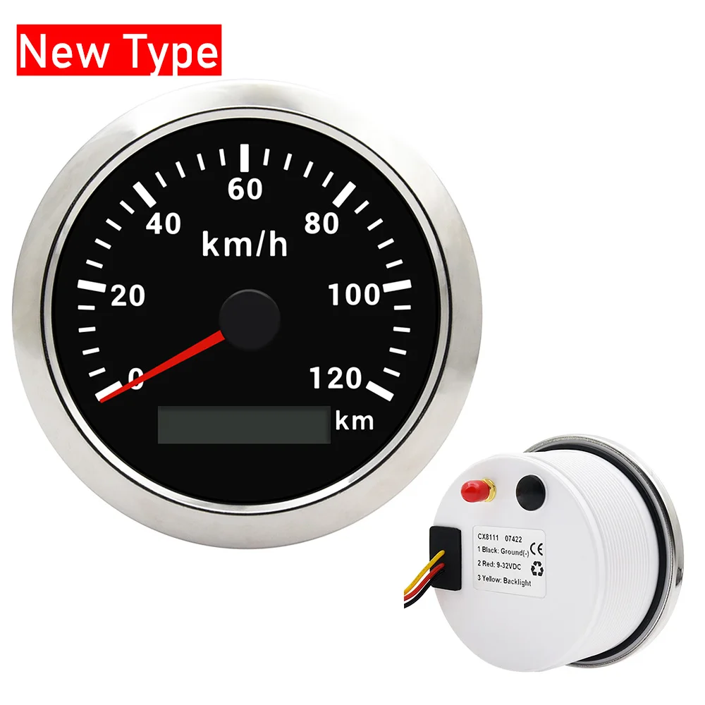 Waterproof 85 mm GPS Speedometer Gauge 120 km/h 200 km/h Truck Boat Car Speedometer Gauge with Backlight & GPS Antenna Sensor