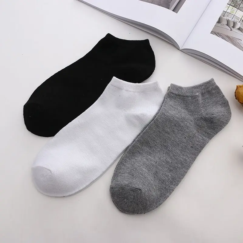 

10 Pairs Women Socks Breathable Sports Socks Solid Color Boat Socks Comfortable Cotton Ankle Socks