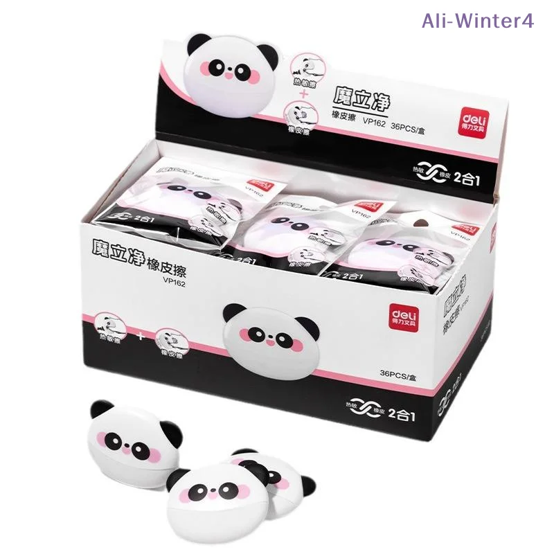 【Winter4】2PCS 어린이 선물용 팬더 스타일 열 지우개 이중 목적 지우개 학교 사무용품을 위한 창의적인 문구류