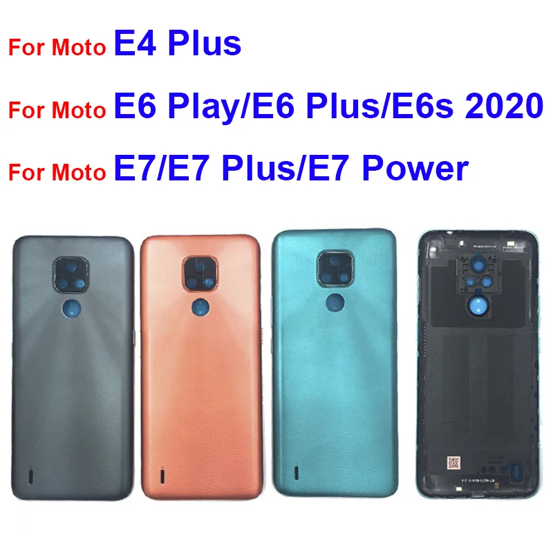 Back Battery Door Housing For Motorola Moto E4 Plus E6 Play E6 Plus E6S 2020 E7 Plus E7 Power Rear Battery Housing Case Cover