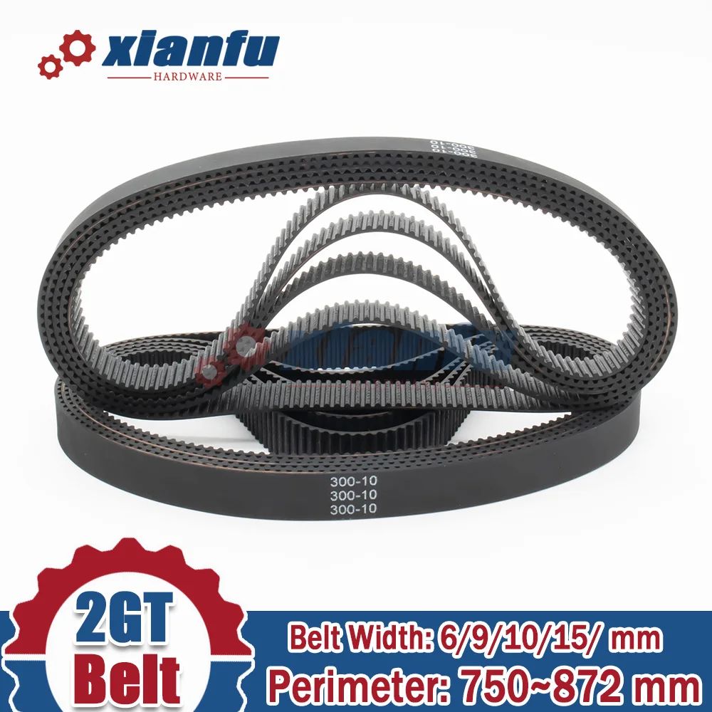 

2GT Timing Belt Perimeter 750 752 760mm 2M Rubber Width 6/9/10/15mm Pitch2mm 766 770 782 784 800 810 824 840 848 850 852 860 872