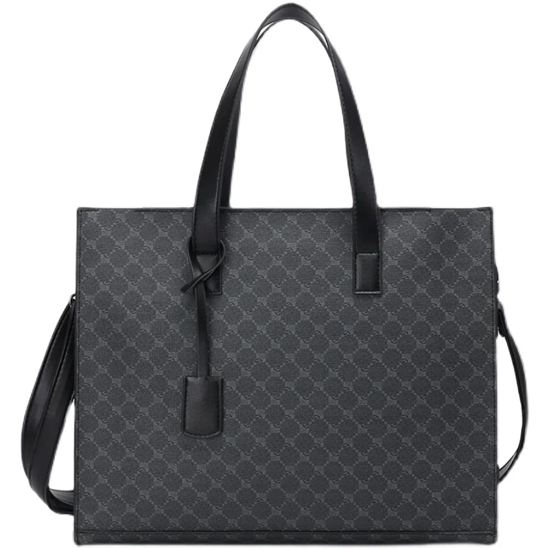 Retro Pattern Handbag Horizontal Tote Bag Korean Sle Men's Bag Trendy Single oulder Bag Versatile Crossbody File Cuter...